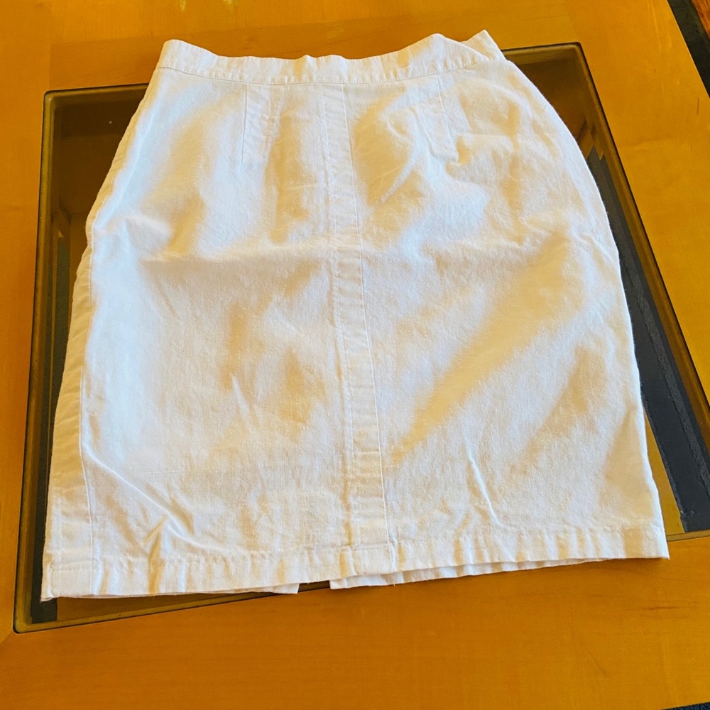 White Linen Skirt - S